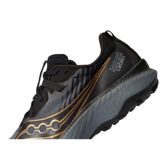 NWT Saucony Men's Endorphin Edge Trail Running Shoe, Black/Goldstruck, 11 - Picture 3 of 6